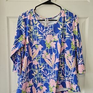 Lulu-B Blue and Pink Floral Blouse